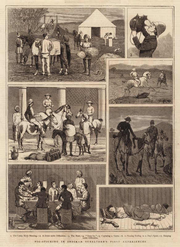 Pig-Sticking Indiában, egy alispán első tapasztalatai alkotó: Alfred Chantrey Corbould