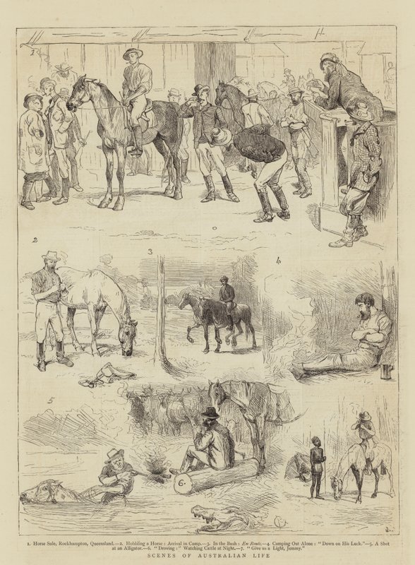 Jelenetek az ausztrál életből alkotó: Alfred Chantrey Corbould