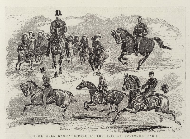 Néhány jól ismert lovas a párizsi Bois de Boulogne-ban alkotó: Alfred Chantrey Corbould