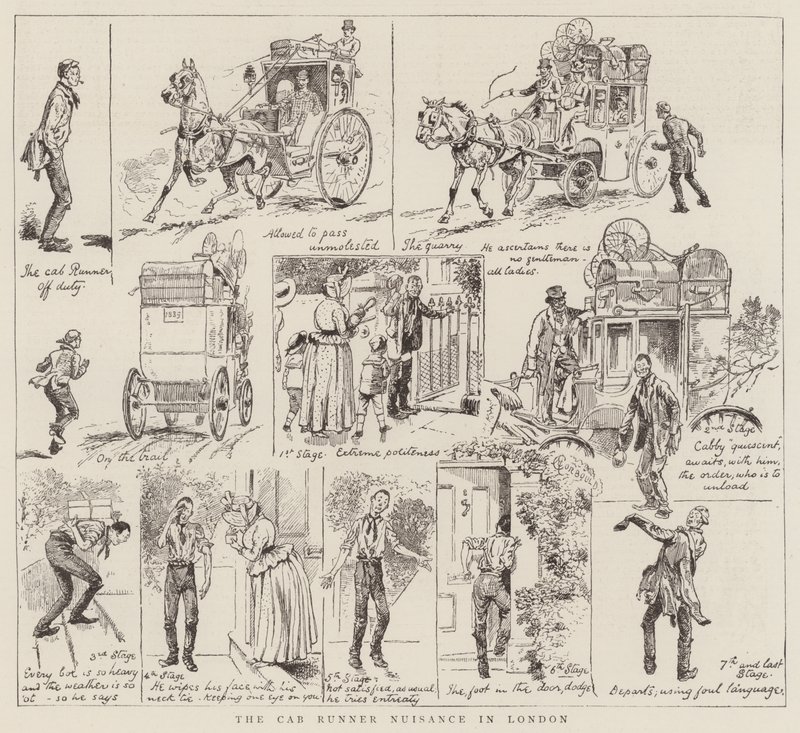 A taxifutó kellemetlensége Londonban alkotó: Alfred Chantrey Corbould