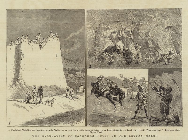 Candahar evakuálása, Jegyzetek a visszatérő menethez alkotó: Alfred Chantrey Corbould