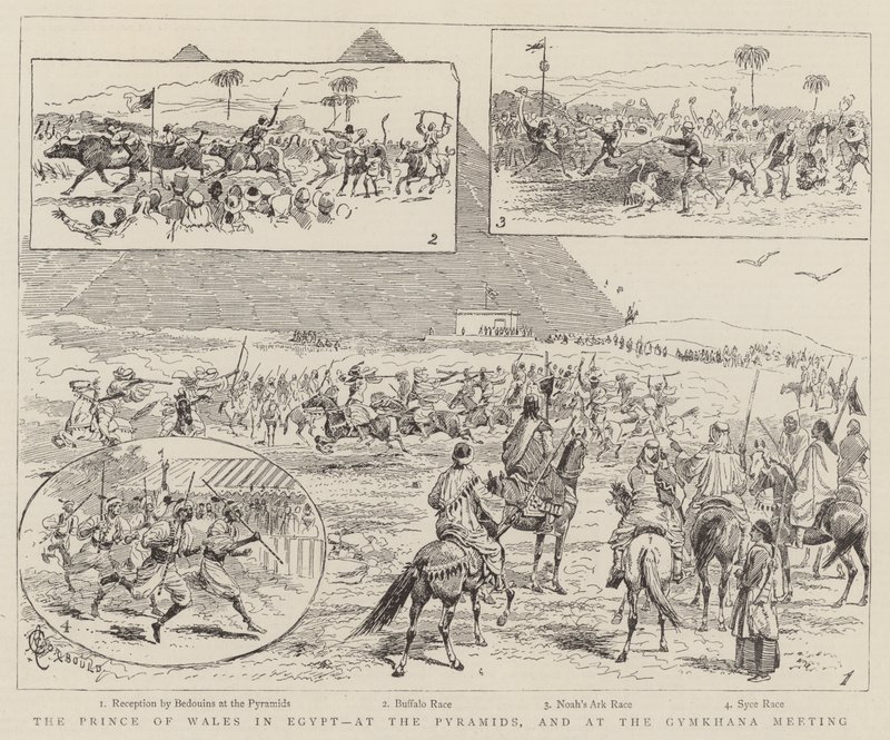 A walesi herceg Egyiptomban, a piramisoknál és a Gymkhana találkozón alkotó: Alfred Chantrey Corbould