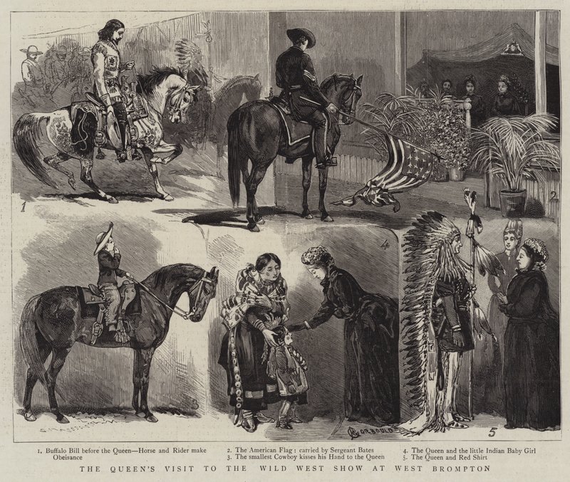 A királynő látogatása a vadnyugati show-ban West Bromptonban alkotó: Alfred Chantrey Corbould