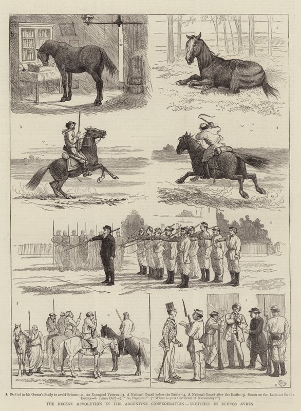 A legutóbbi forradalom az Argentin Konföderációban, Vázlatok Buenos Ayresben alkotó: Alfred Chantrey Corbould