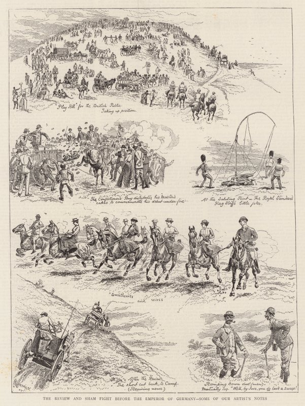 Szemle és színlelt harc a német császár előtt, néhány művészfeljegyzésünk alkotó: Alfred Chantrey Corbould