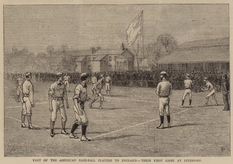 Az amerikai baseball-játékosok látogatása Angliában, első meccsük Liverpoolban alkotó: Alfred Chantrey Corbould