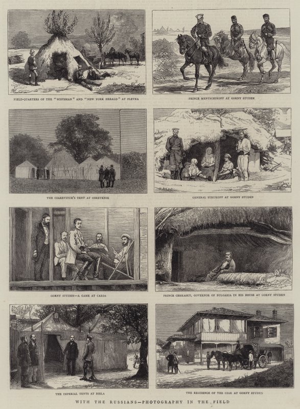 Az oroszokkal, Fényképezés a terepen alkotó: Alfred Chantrey Corbould