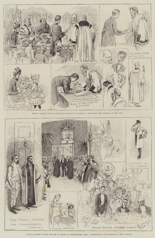Albert Victor Edward walesi herceg a londoni Cityben alkotó: Alfred Courbould