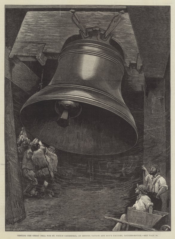 A Szent Pál-székesegyház Nagyharangjának tesztelése a Loughborough-i Messrs Taylor and Sons Factoryban alkotó: Alfred Edward Emslie