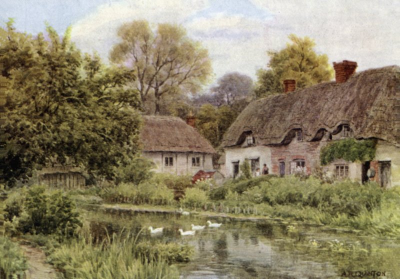 Víkendházak a tónál, Salisbury közelében, Wilts államban alkotó: Alfred Robert Quinton
