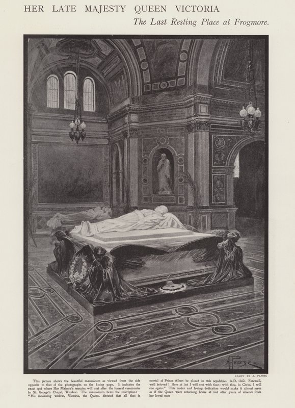 Viktória királynő utolsó nyughelye Frogmore-ban (litho) alkotó: Alfred (after) Pearse
