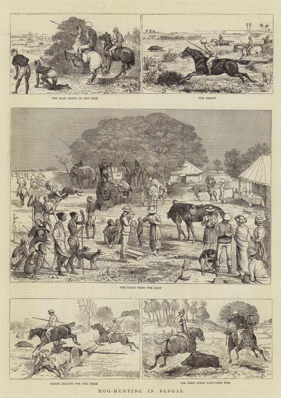 Disznóvadászat Bengáliában alkotó: Alfred Chantrey Corbould