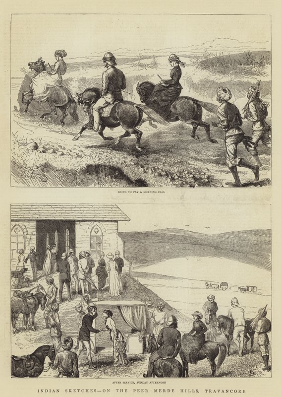 Indian Sketches, a Peer Merde Hills, Travancore alkotó: Alfred Chantrey Corbould