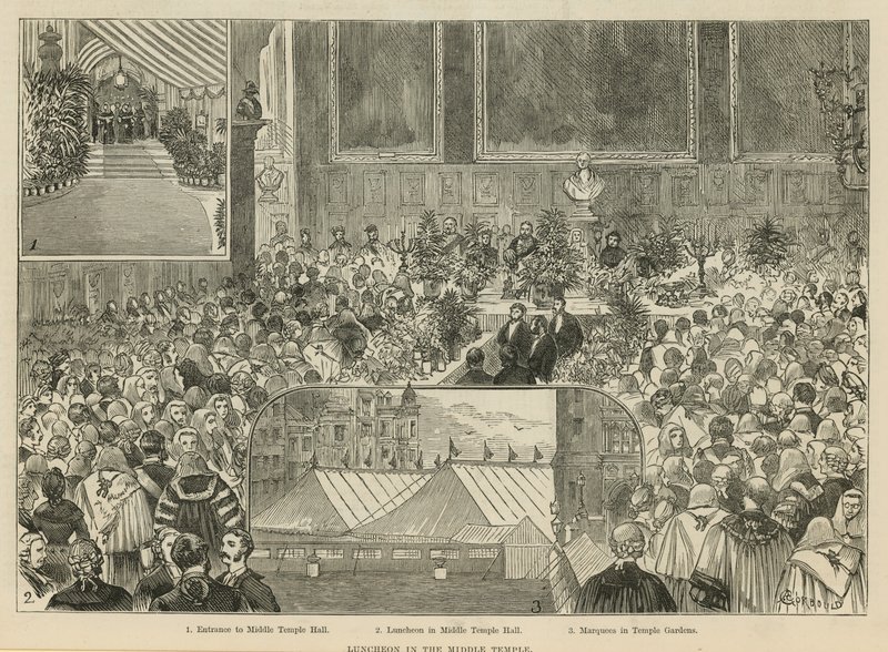 A Királyi Bíróság: Ebéd a Középső Templomban alkotó: Alfred Chantrey Corbould