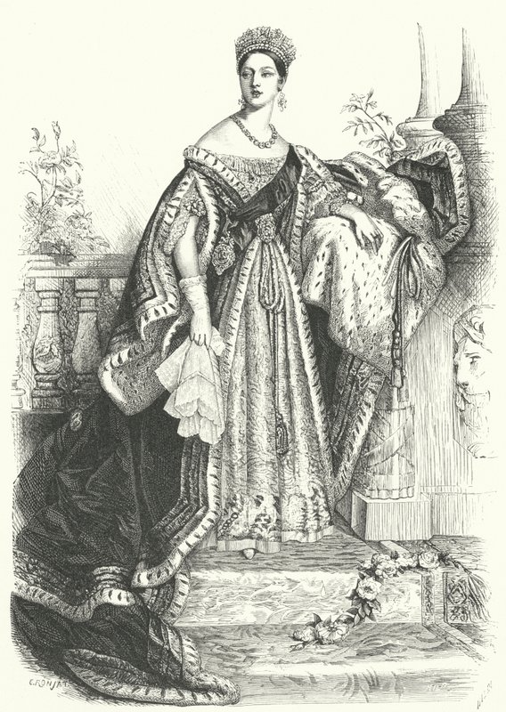 Viktória királynő (metszet) alkotó: Alfred Edward (after) Chalon