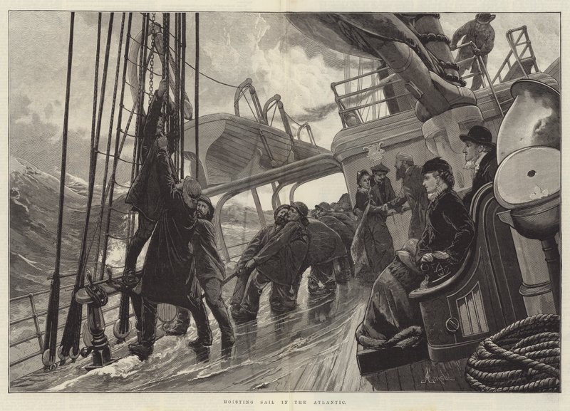Hoisting Sail az Atlanti-óceánon alkotó: Alfred Edward Emslie