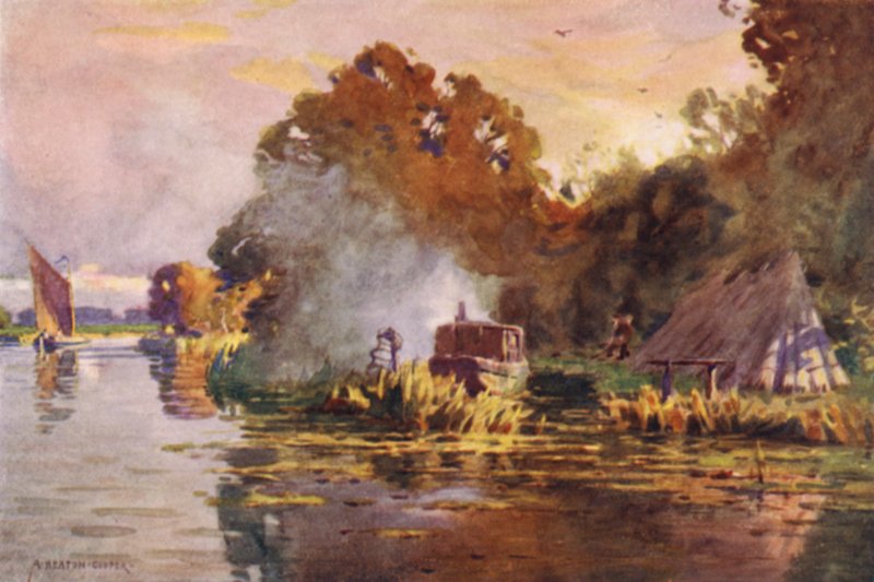 Egy angolnahalász a Bure-on, Norfolk alkotó: Alfred Heaton Cooper