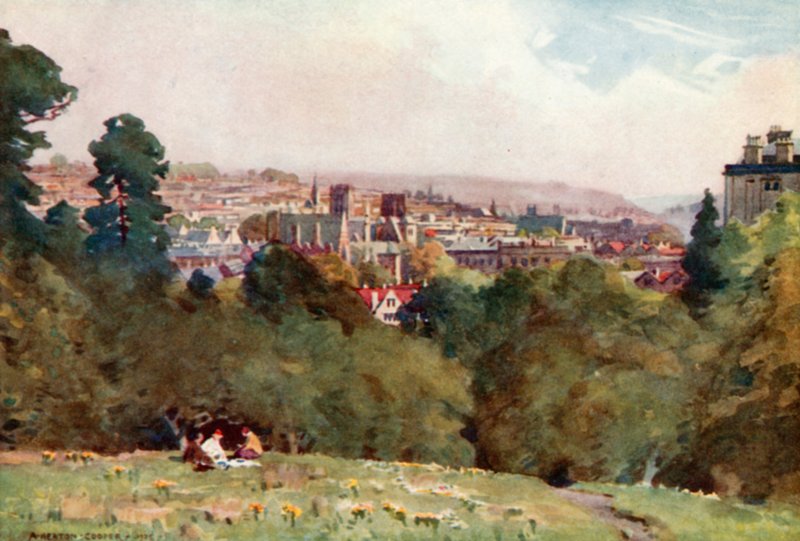 Bristol, a Clifton Obszervatóriumból (színes litho) alkotó: Alfred Heaton Cooper