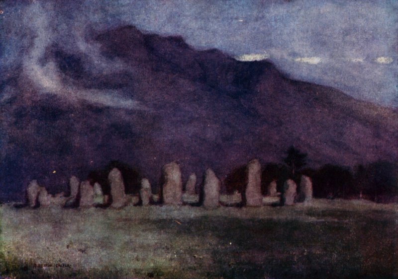 Castlerigg Stone Circle, Cumbria (színes litho) alkotó: Alfred Heaton Cooper