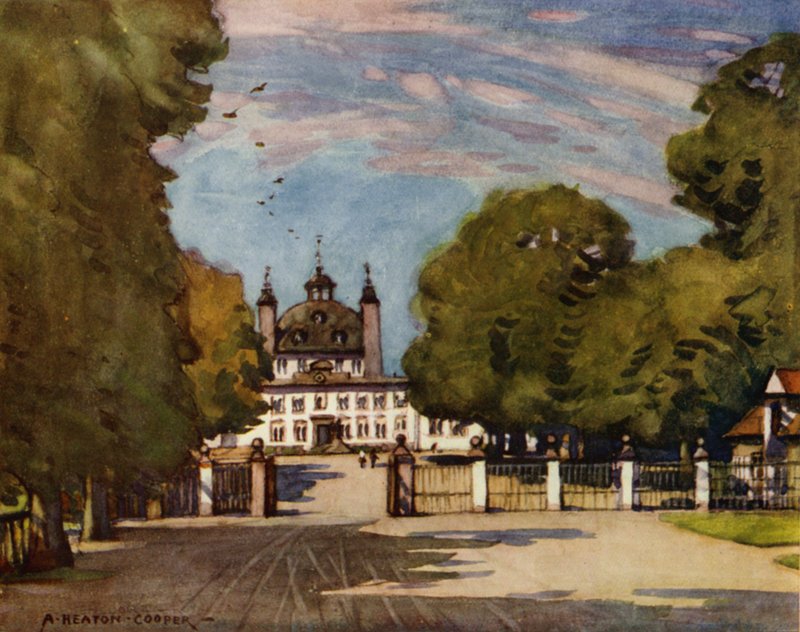 Dánia: Fredensborg-palota (színes litó) alkotó: Alfred Heaton Cooper