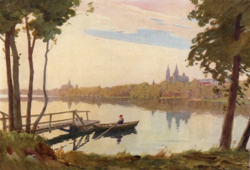 Dánia: Viborg katedrális (színes litó) alkotó: Alfred Heaton Cooper