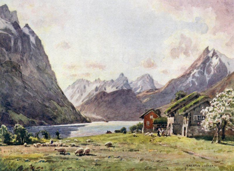 Hjorund-fjord, liba alkotó: Alfred Heaton Cooper