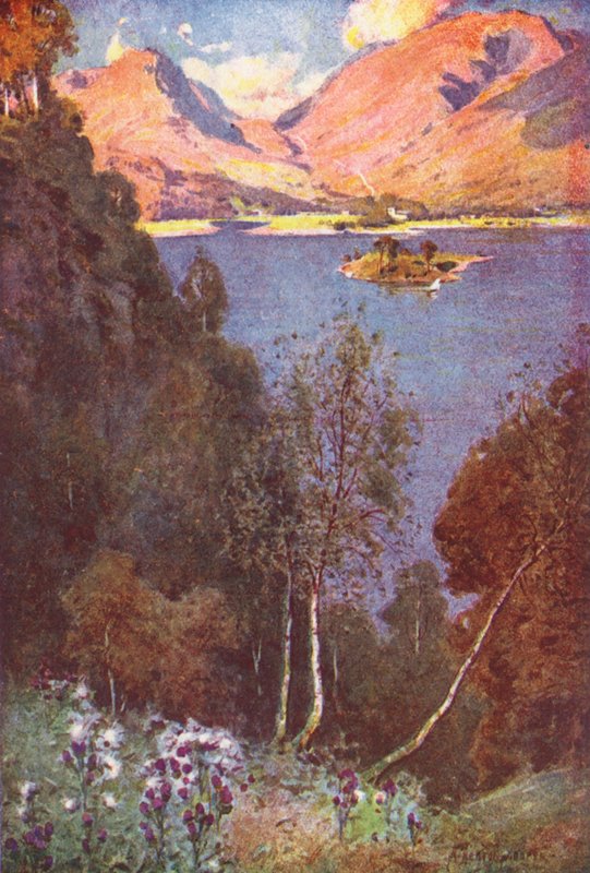 Lake District: A Glimpse of Grasmere, esti nap (színes litho) alkotó: Alfred Heaton Cooper