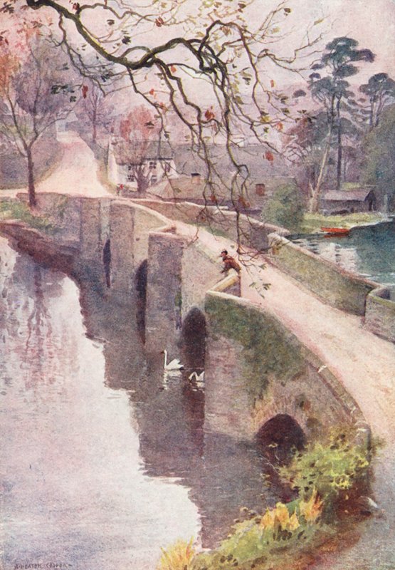 Lake District: Newby Bridge, Windermere (színes litográfia). alkotó: Alfred Heaton Cooper
