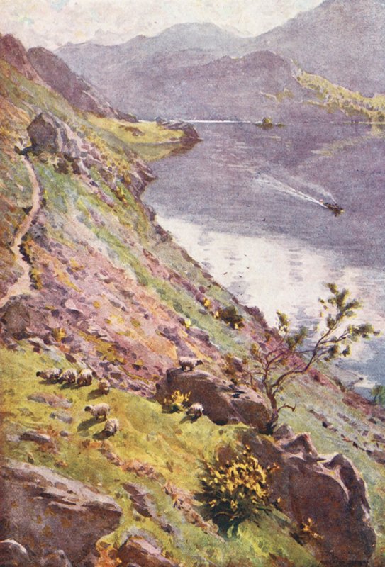 Lake District: Sandwick, Ullswater (színes lithó) alkotó: Alfred Heaton Cooper