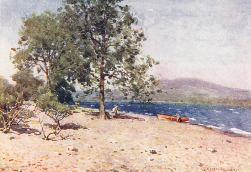 Lake District: Bassenthwaite Lake, egy szeles reggel (színes litográfia) alkotó: Alfred Heaton Cooper