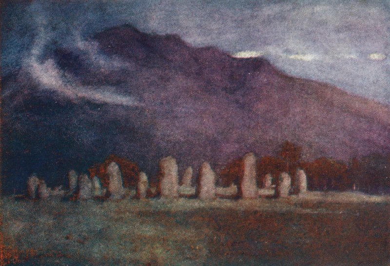 Lake District: Keswick közelében, holdfényben (színes lithó) alkotó: Alfred Heaton Cooper
