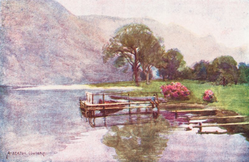 Lake District: Ullswater (színes litográfia): Hazy Twilight, Head of Ullswater (színes litográfia) alkotó: Alfred Heaton Cooper