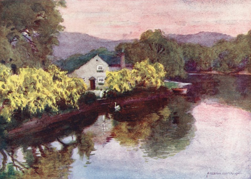 Lake District: Newby Bridge, Windermere (színes lithó) alkotó: Alfred Heaton Cooper