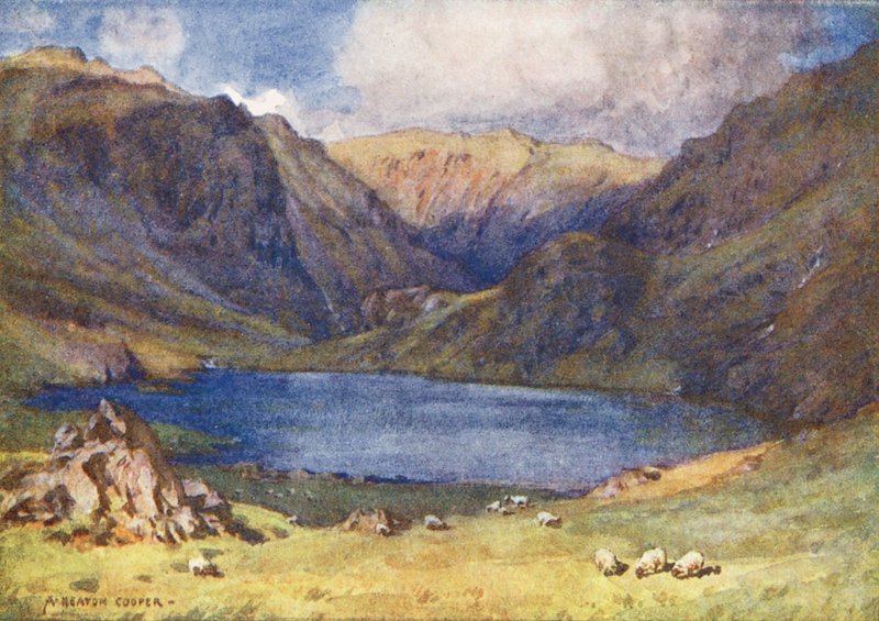 Lake District: Seathwaite Tarn, Duddon Valley (színes litográfia) alkotó: Alfred Heaton Cooper