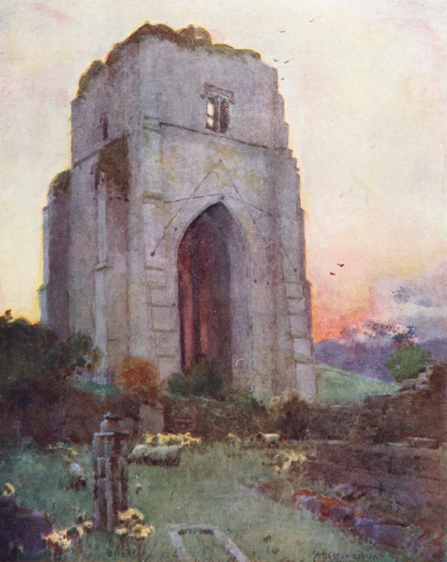 Lake District: Shap Abbey (színes litográfia) alkotó: Alfred Heaton Cooper
