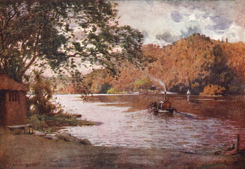Lake District: The Old Ferry, Windermere (színes litográfia) alkotó: Alfred Heaton Cooper