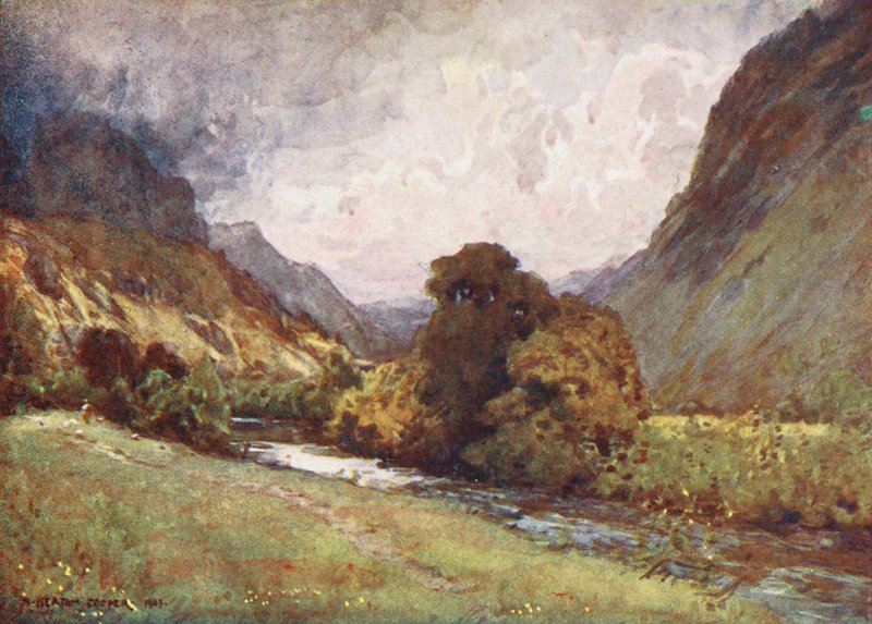 Lake District: John völgye, Keswick közelében (színes lithó) alkotó: Alfred Heaton Cooper