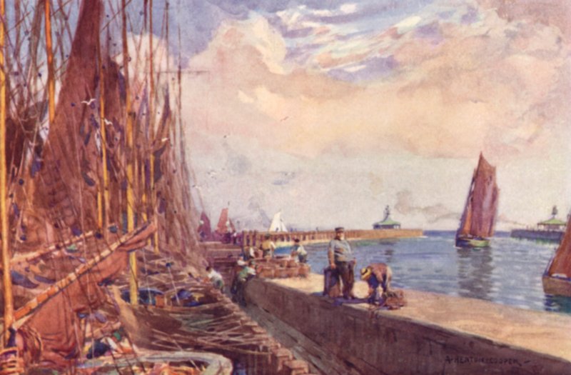 Lowestoft kikötője, Suffolk alkotó: Alfred Heaton Cooper