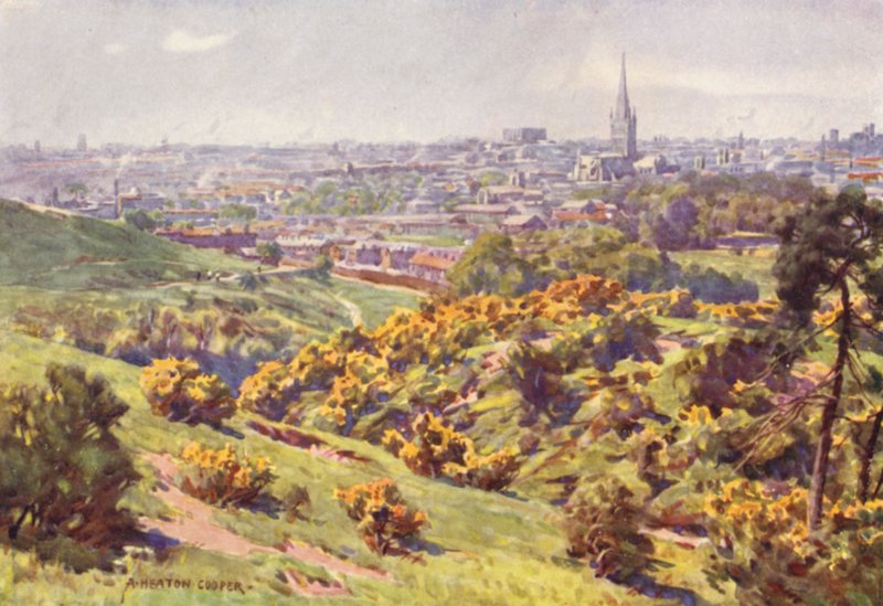 Norwich a norfolki Mousehold Heathből alkotó: Alfred Heaton Cooper