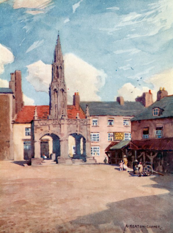 The Market Cross, Shepton Mallet (színes litho) alkotó: Alfred Heaton Cooper