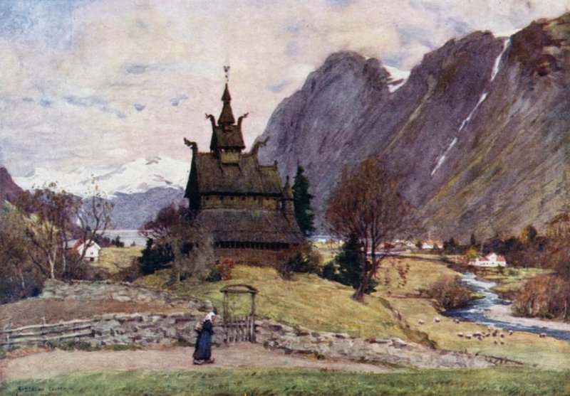 Vik Stave templom, Sogne-fjord alkotó: Alfred Heaton Cooper