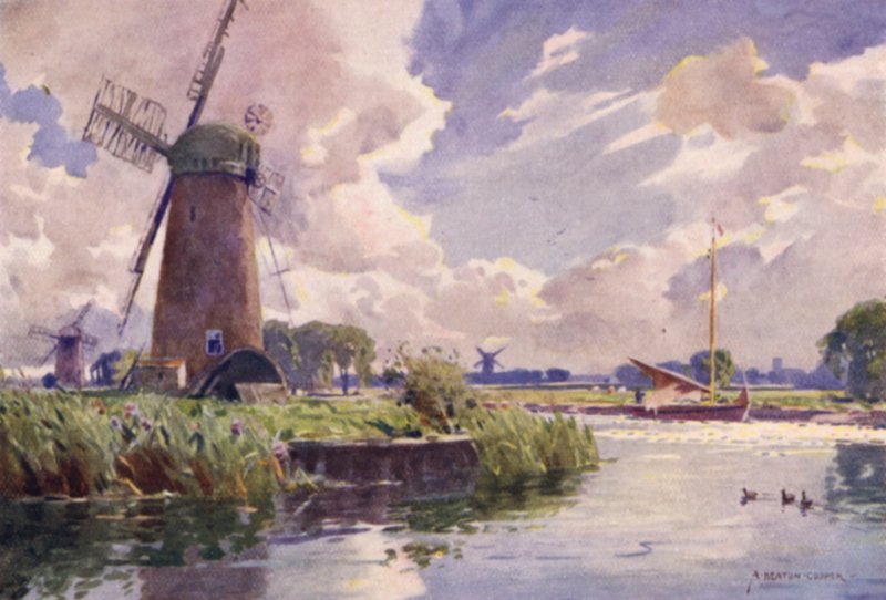 Szélmalmok a Thurne-nél, Norfolk alkotó: Alfred Heaton Cooper