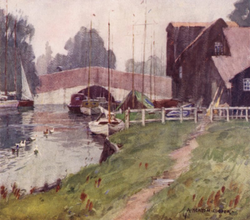 Wroxham Bridge, Norfolk, Egy esős nap alkotó: Alfred Heaton Cooper