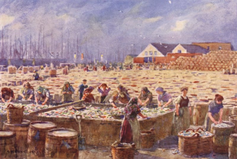 Yarmouth, Norfolk, The Herring Harvest alkotó: Alfred Heaton Cooper