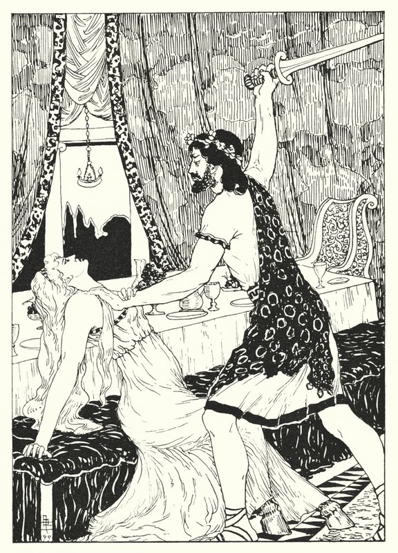 Lucian A True History című műve: Lucian és a szamárlábú nő (metszet) alkotó: Alfred Payne Garnett