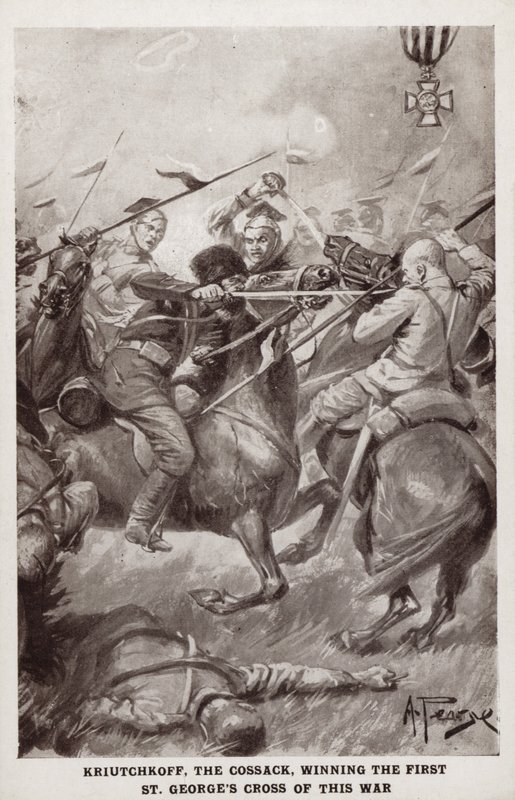 Kriutchkoff, a kozák, aki elnyerte az első világháborús Szent György-keresztet. alkotó: Alfred Pearse