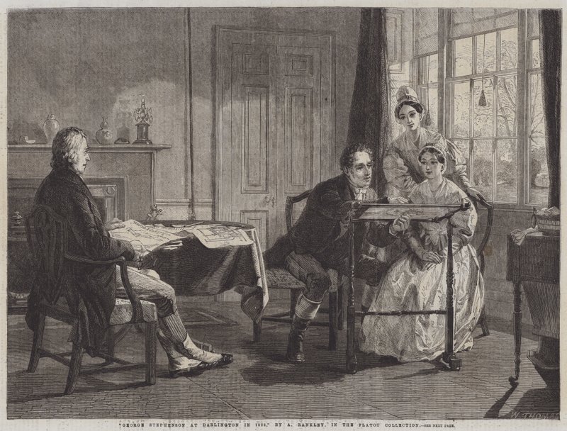 George Stephenson Darlingtonban 1823-ban alkotó: Alfred Rankley