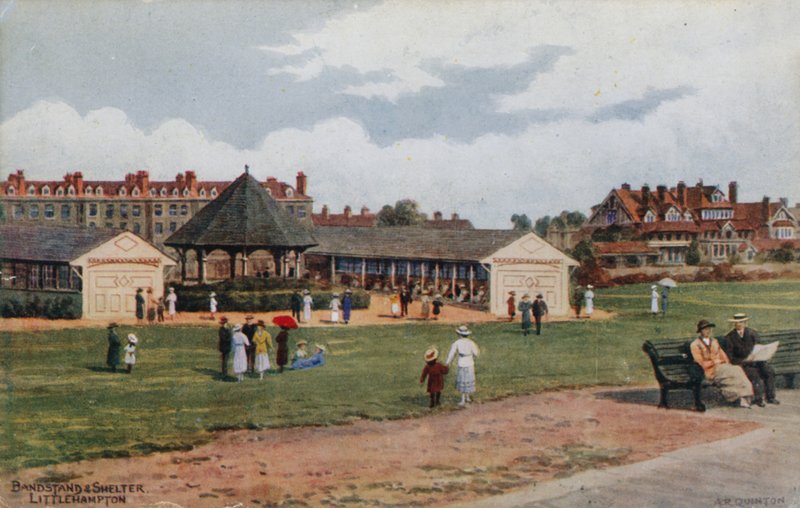 Zenepavilon és menedékház, Littlehampton alkotó: Alfred Robert Quinton