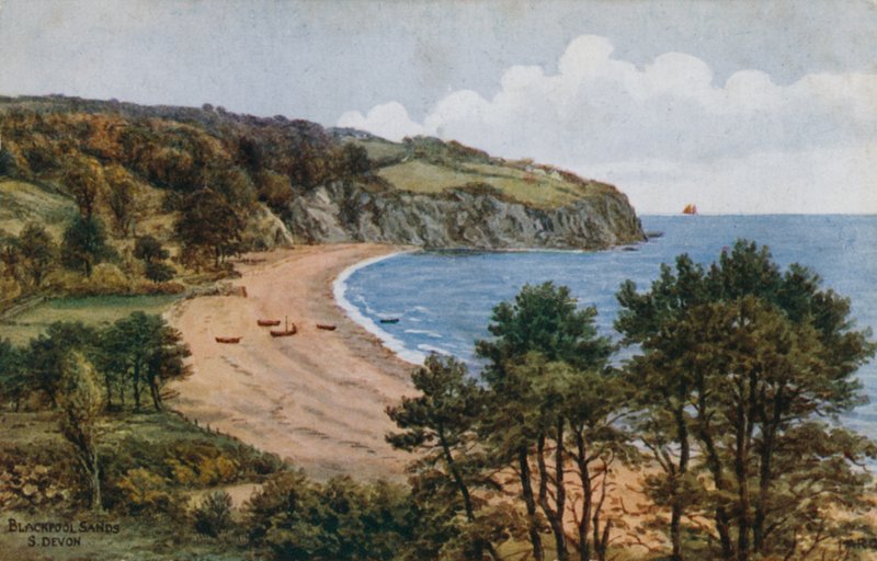 Blackpool Sands, Dél-Devon (színes litó) alkotó: Alfred Robert Quinton