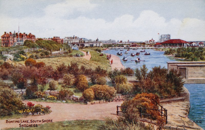 Csónakázó tó, déli part, Skegness alkotó: Alfred Robert Quinton